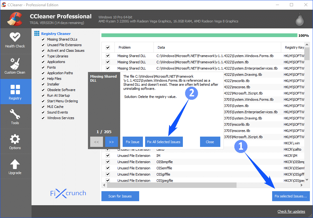 CCleaner Registry Issue Fix
