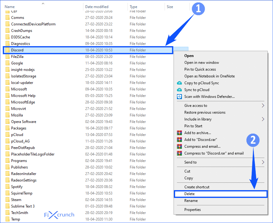 Delete Discord Folder on %localappdata%
