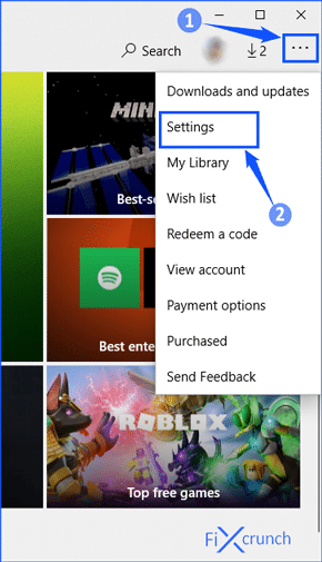 Microsoft Store settings
