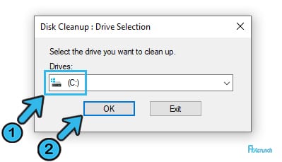Disk Cleanup Select c drive