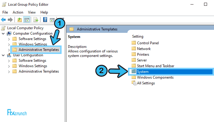 local group policy Administrative Template