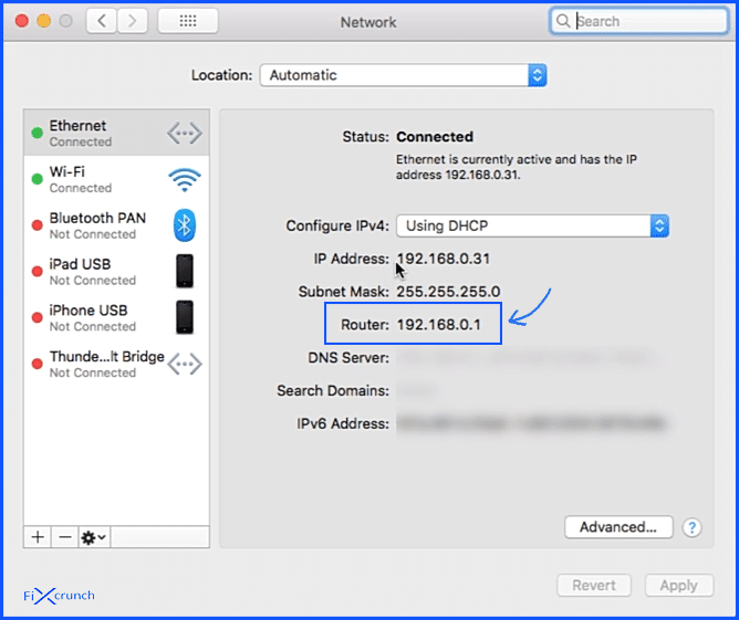 router ip on mac