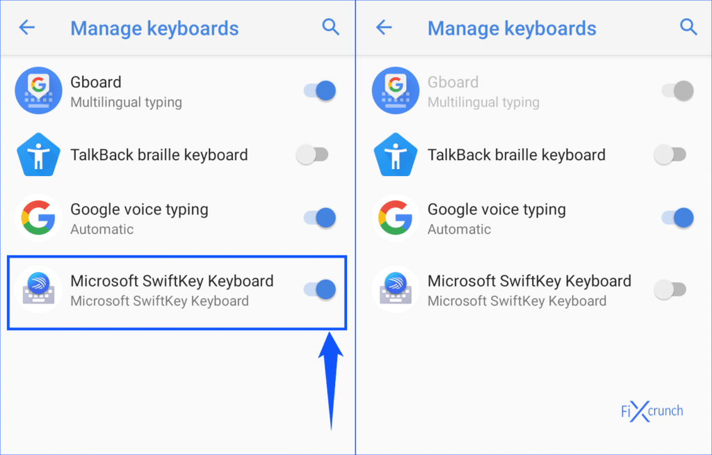 Disable Other keyboards