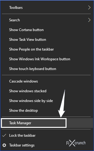 Opening Task Manager