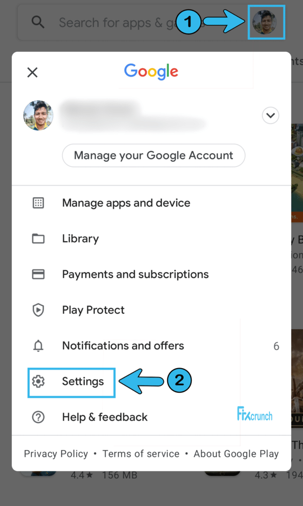 Google Play store Settings Icon