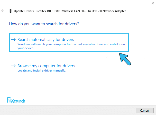 Search Automatically for Updated Driver Soft