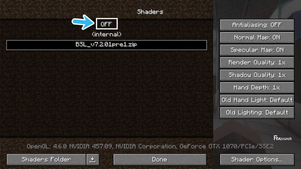 Turn off Shaders
