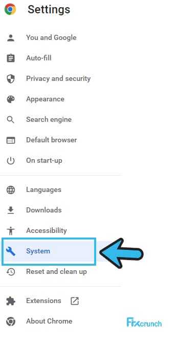 Chrome System Option