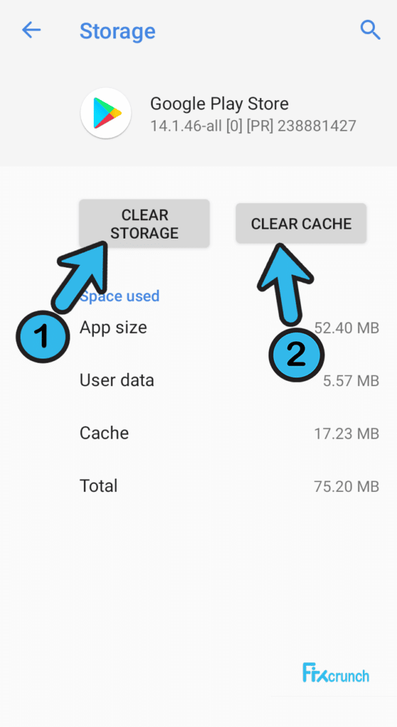 Google Play Store Clear Cache