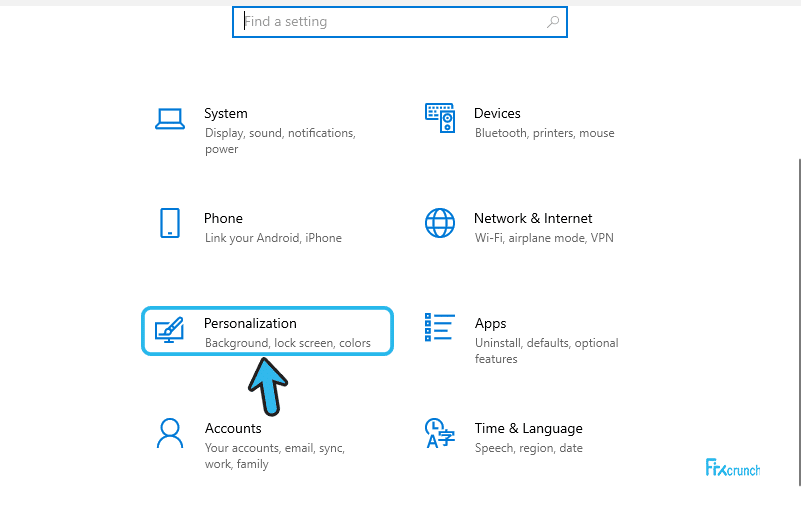 Windows Personalization option