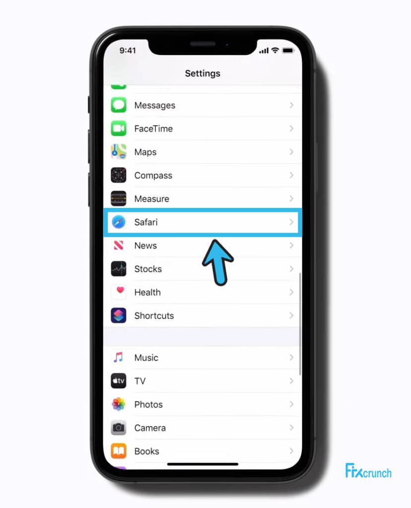 Safari Option in iPhone