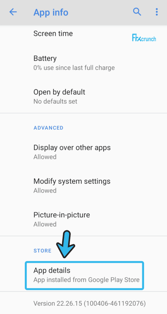 Android system App details