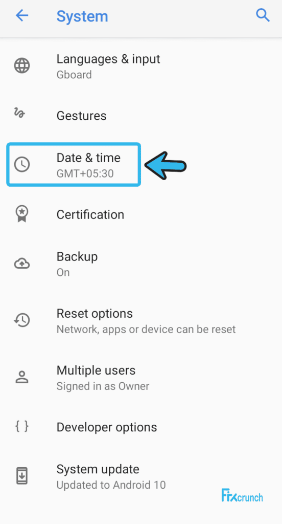 Date & Time option in android