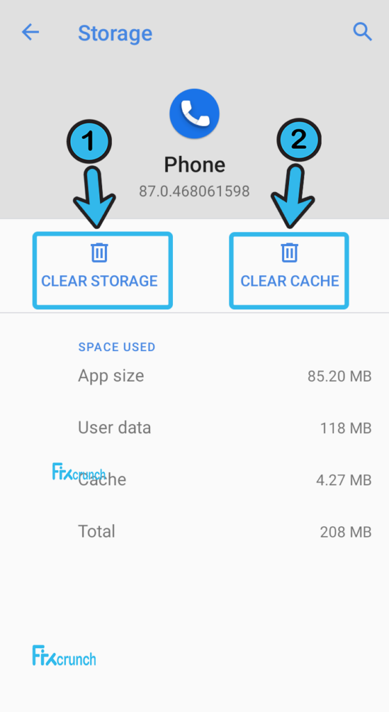 Phone app Clear Data & clear data