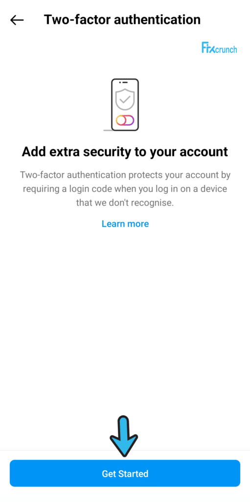 Enabling Instagram Two-Factor Authentication